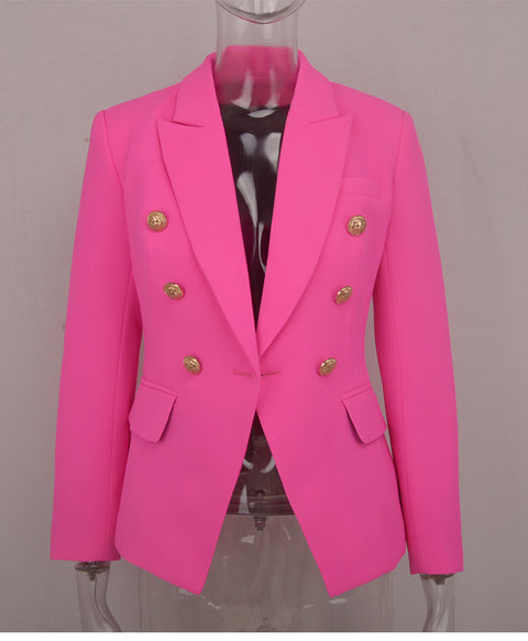 Gold button pink blazer